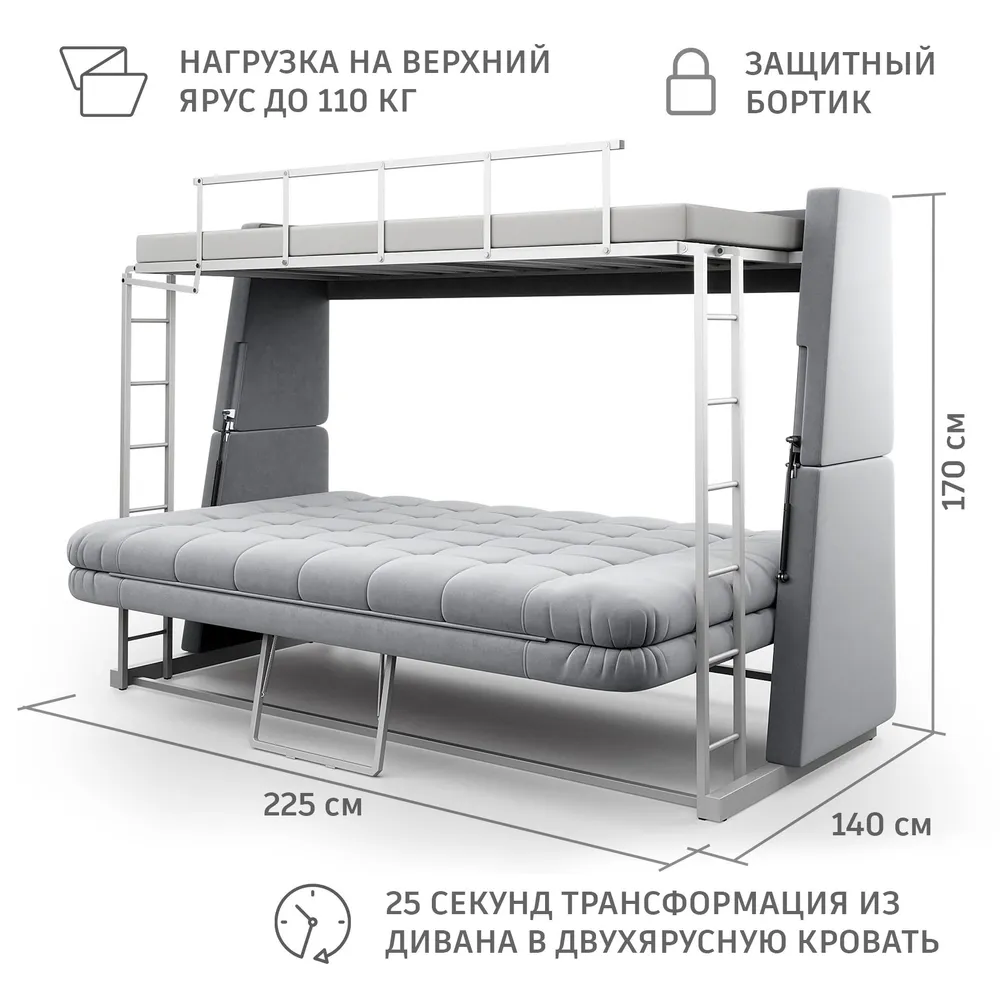 Двухъярусная кровать Volonta Vero Семейныйx110x170 см