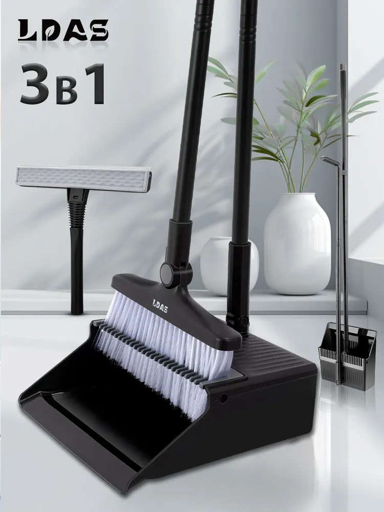 Щетка с совком LDAS, ABS пластик, черный