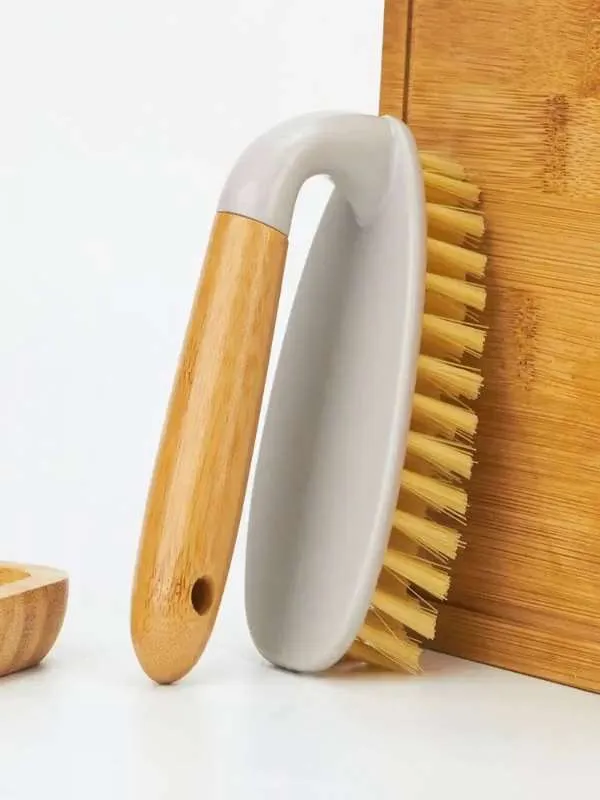 Щетка ручная Доляна, Пластик, Бамбук, белый