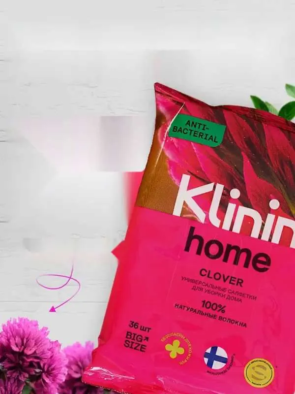 Салфетки антибактериальные для уборки Klinin Клевер 36 шт.