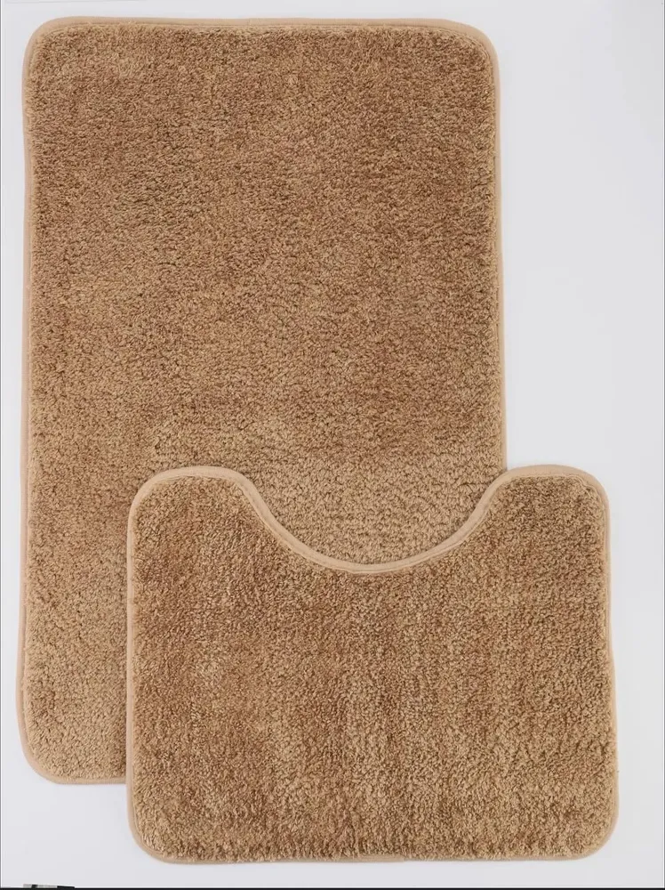 Коврик для ванной комнаты и туалета противоскользящий 2 штуки. Большой:100х60 Маленький: 60х50