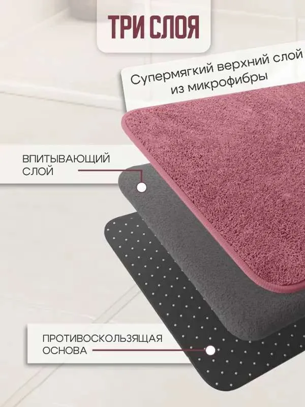 Коврик для ванной 80 см х 50 см