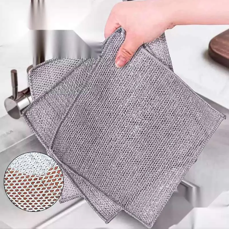 Узелковая сетка металлическая для мытья посуды, узелковая салфетка, набор из 3 шт.