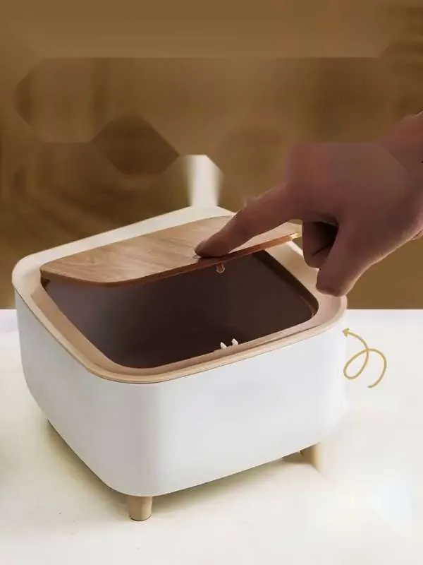 Мусорное ведро Conflate, 1 шт, белый, коричневый