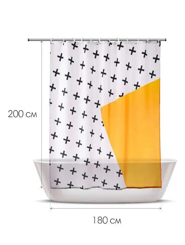Штора для ванной 200x180 см Moroshka Magma