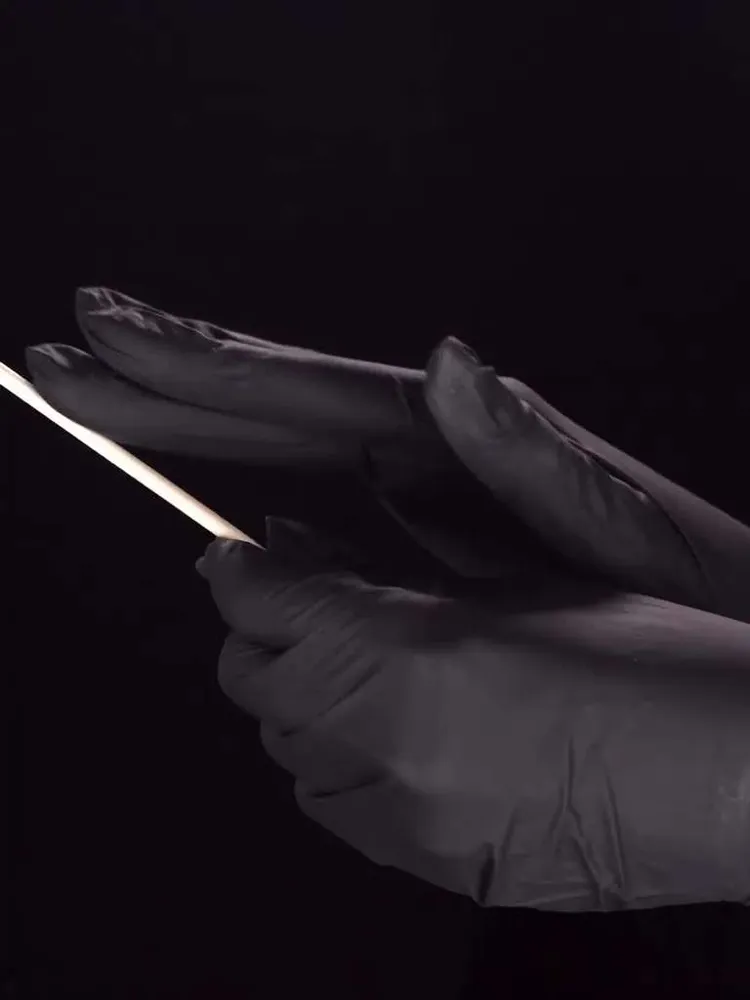 Перчатки нитриловые одноразовые черные Nitri MAX, медицинские, хозяйственные плотные размер S 100 шт