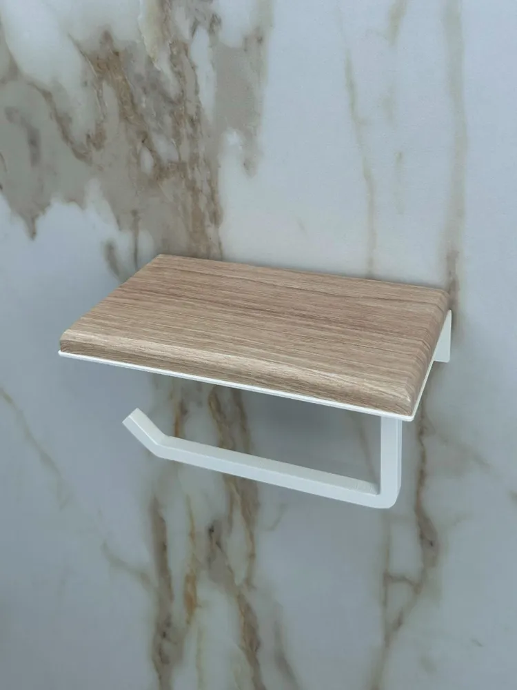 Держатель для туалетной бумаги с полкой настенный