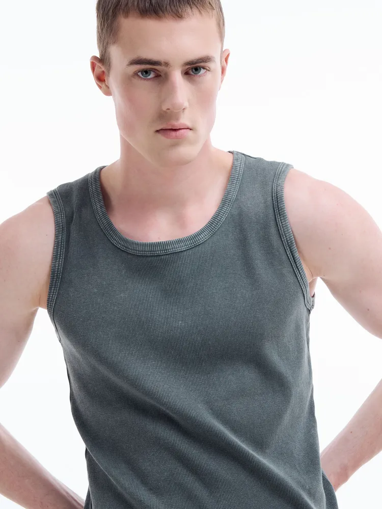 Майка Мужской ТВОЕ серый, размер 48 Хлопок Повседневный Бангладеш прямой Однотонный