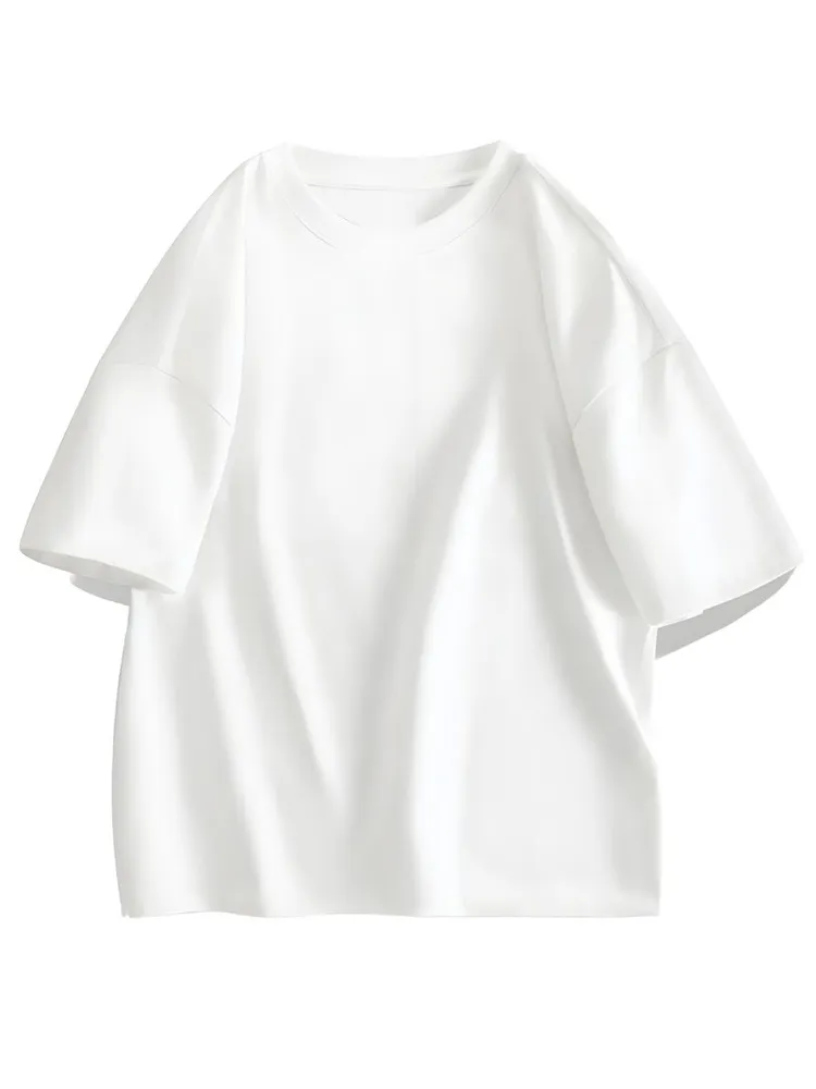 Футболка Мужской белый Средний, размер 52, 54 Политекс свободный Спортивный Корея