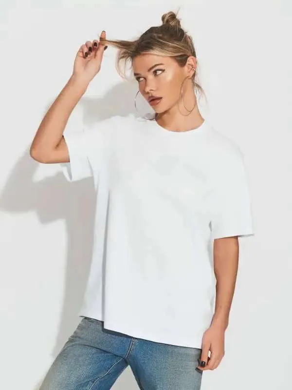 Футболка Мужской, Женский Modjimoda Барби белый Короткий, размер 46 Хлопок Однотонный оверсайз Повседневный Узбекистан Танцы