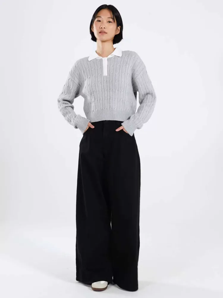 Джинсы Женский ТВОЕ черный широкие Хлопок, размер 46 свободный Молния, Пуговицы Низкая Карманы Туркменистан На любой сезон Повседневный