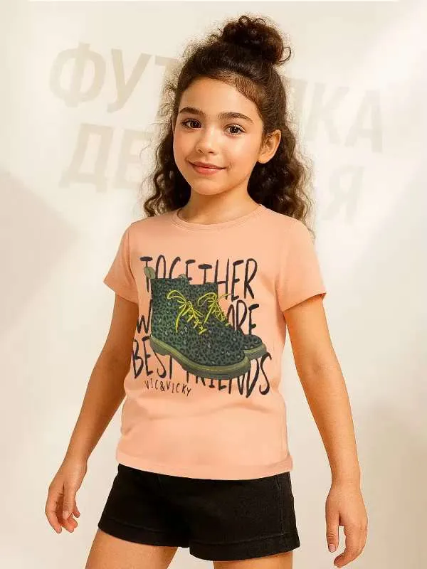 Футболка Девочки Baby Style цветочный розовый Короткий, размер 158 Хлопок, Трикотаж Анималистический, Животные свободный Домашний Узбекистан