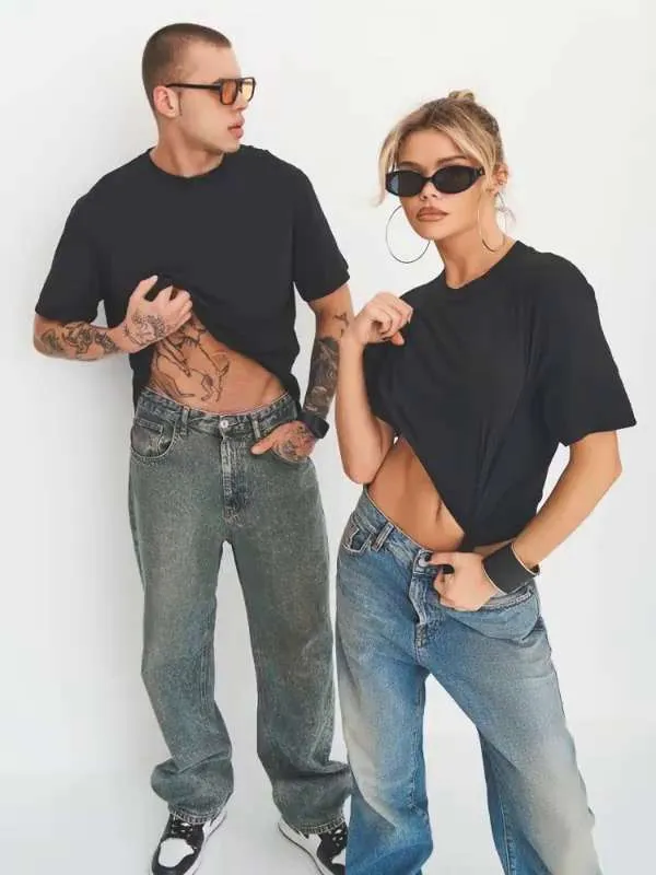 Футболка Мужской, Женский Modjimoda Барби, Бэтмен черный Короткий, размер 52 Хлопок Однотонный оверсайз Повседневный Узбекистан Пилатес