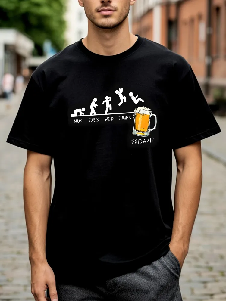 Футболка Мужской, Женский Print& Pictures черный Короткий, размер 48 Хлопок Надписи прямой Повседневный Россия Охота