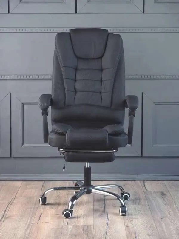 EMPEROR CAMP Офисное кресло, черный лен с подножкой