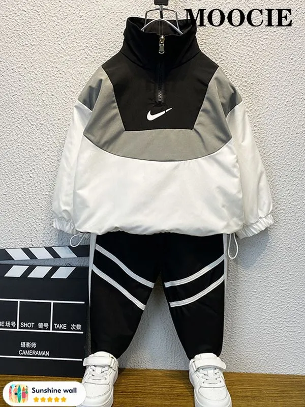 Комплект одежды Мальчики MOOCIE Повседневный белый, размер 130 Хлопок Фитнес Китай На любой сезон