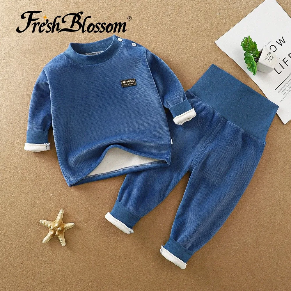 Комплект одежды Девочки, Мальчики Fresh Blossom Домашний темно-лазурный, размер 90 Полиэфирное волокно Китай На любой сезон