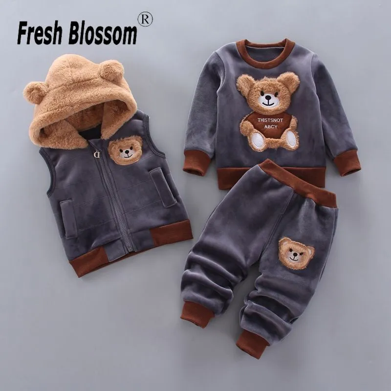 Комплект одежды Мальчики Fresh Blossom Повседневный темно-серый, размер 80 Лавсан Животные, рост 75 Китай Зима Слайдер