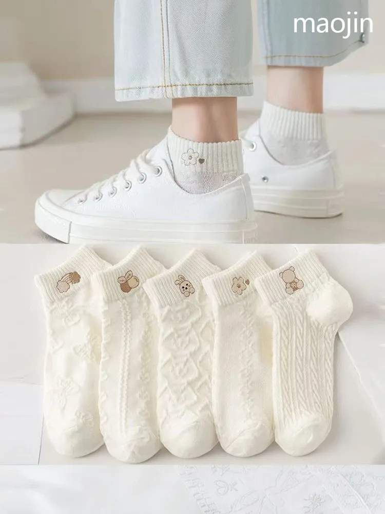 Комплект носков Женский, размер универсальный Лето белый Китай