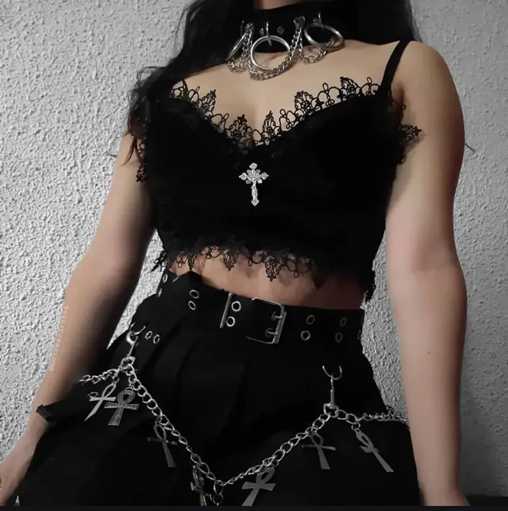 Топ Девочки черный, размер 44