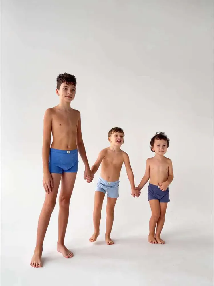 Комплект трусов Мальчики BABY KOALA боксеры Хлопок, Спандекс голубой, черный, размер 140, 150 Средняя Китай Повседневный Космос плоские швы