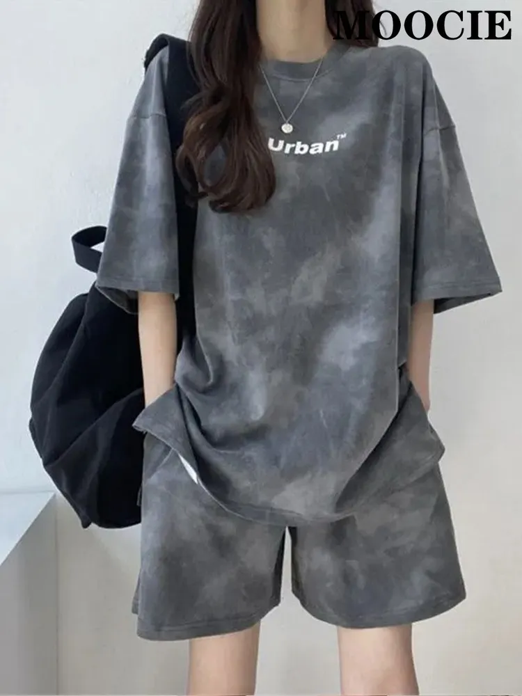 Комплект одежды Женский MOOCIE Повседневный серый, размер 44 Лавсан Карманы Китай Лето