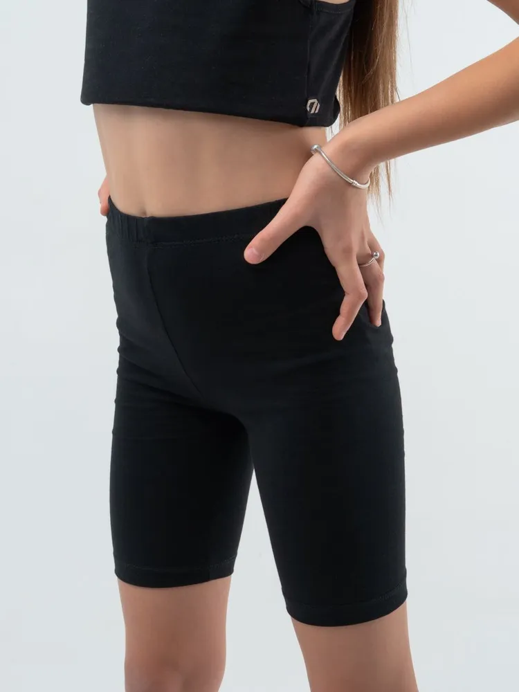 Велосипедки Девочки Виктория Ваганова Спортивный черный, размер 116 Лайкра Без застежки, Резинка облегающий Однотонный