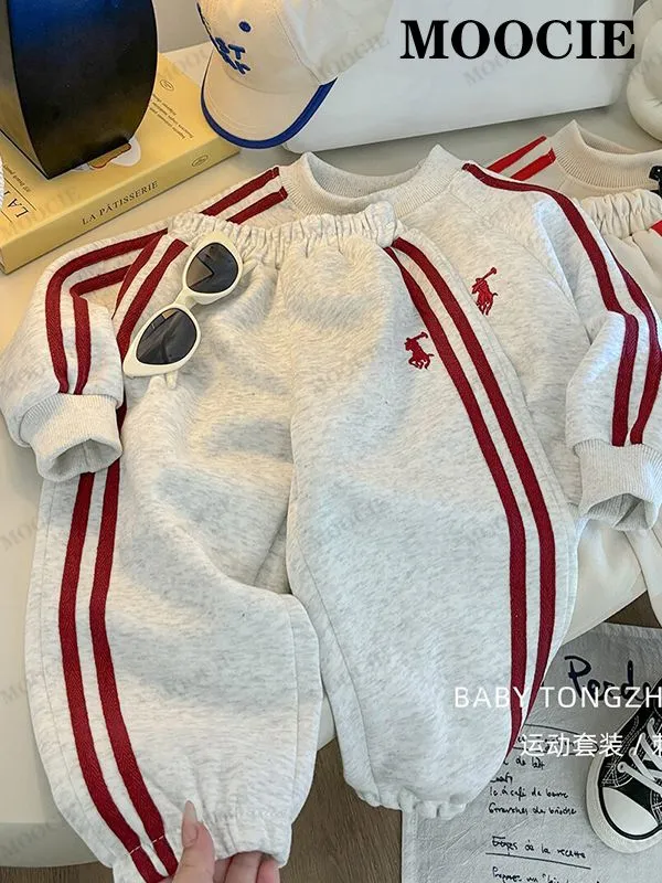 Комплект одежды Мальчики MOOCIE Повседневный серый, размер 100 Хлопок Китай На любой сезон