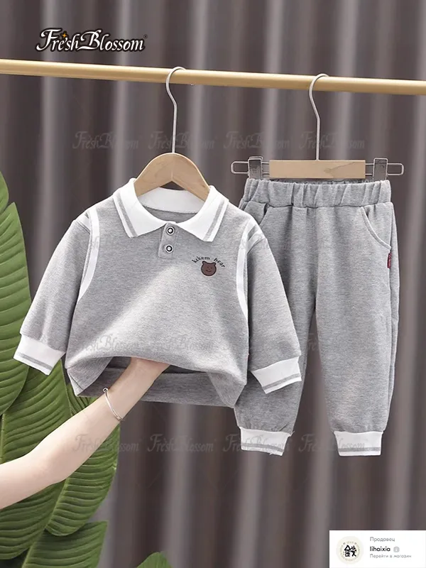 Комплект одежды Мальчики Fresh Blossom Повседневный тауп, размер 120 Хлопок Китай Демисезон