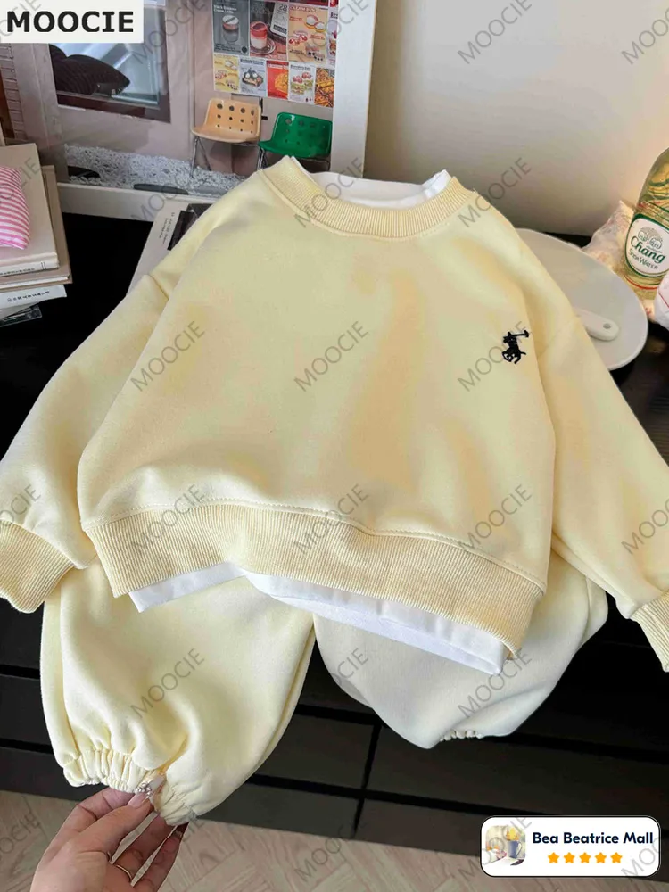 Комплект одежды Мальчики, Девочки MOOCIE Повседневный желтый, размер 80 Хлопок Китай Демисезон Без застежки