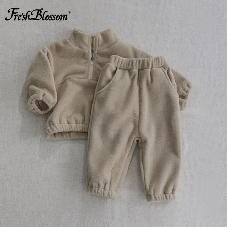 Комплект одежды Мальчики Fresh Blossom Повседневный абрикосовый крайола, размер 90 Полиэстер Фитнес Однотонный Китай Зима Молния