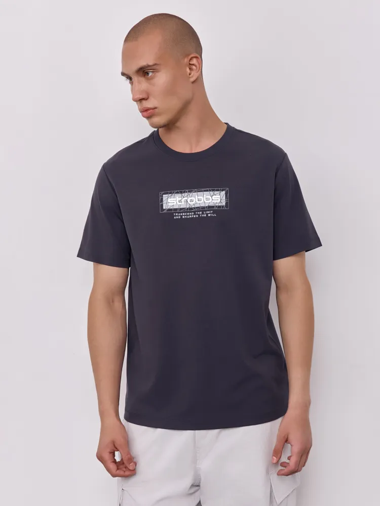 Футболка Мужской Strobbs синий Средний, размер 54 Вискоза, Нейлон Логотип прямой Повседневный Китай
