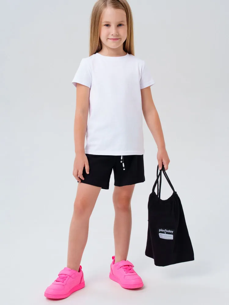 Комплект одежды Девочки Play Today Повседневный черный, размер 122 Трикотаж Однотонный Бангладеш На любой сезон Шнурок