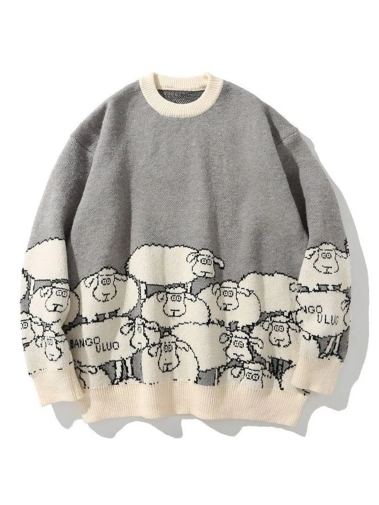 Свитер Женский Marimod серый, черный Трикотаж, размер универсальный Без застежки Аппликация, Вышивка свободный Длинный Абстракция, Геометрический Россия family look