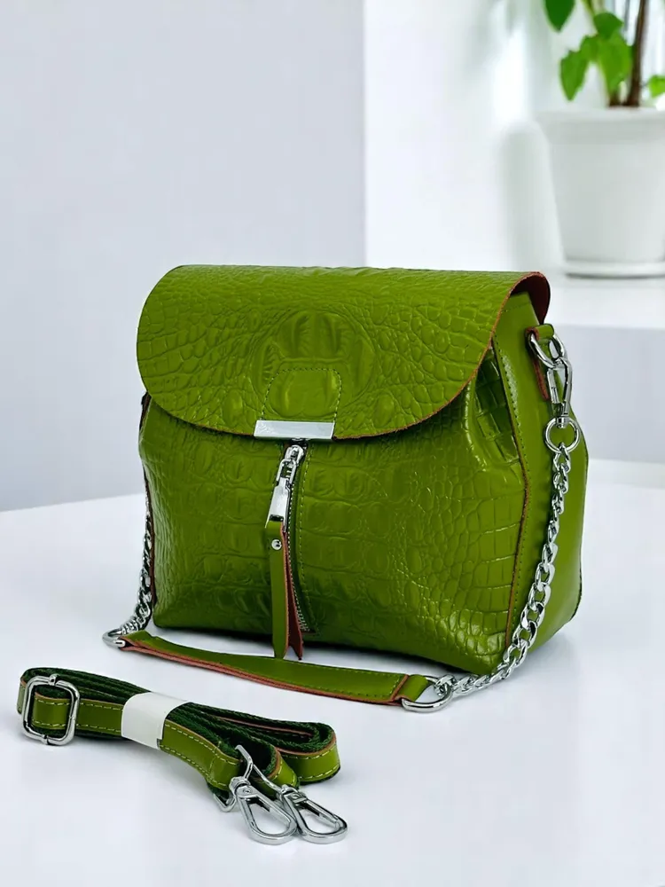 Сумка женская через плечо кросс-боди из натуральной кожи