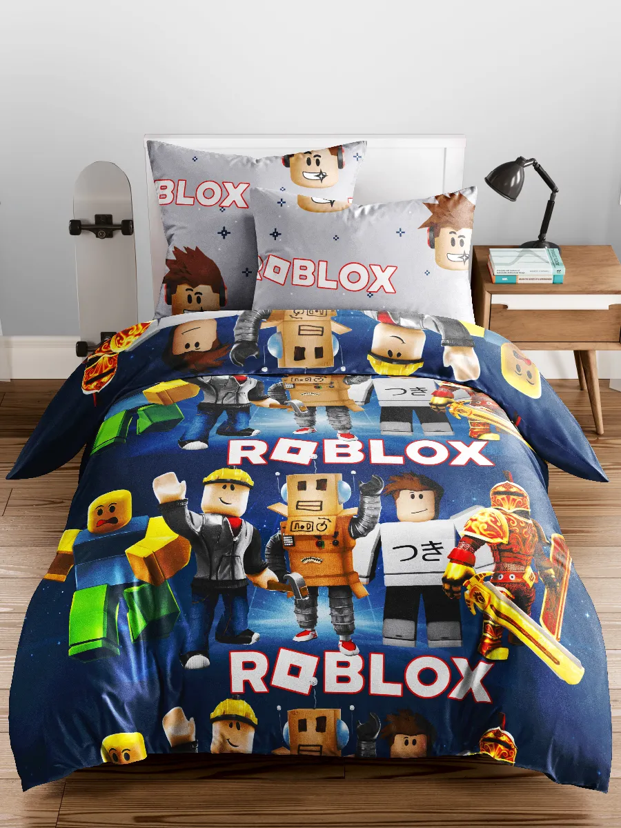 Детское постельное белье 1.5 спальное поплин 70х70 роблокс