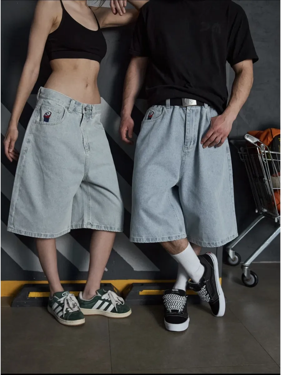 широкие шорты голубые