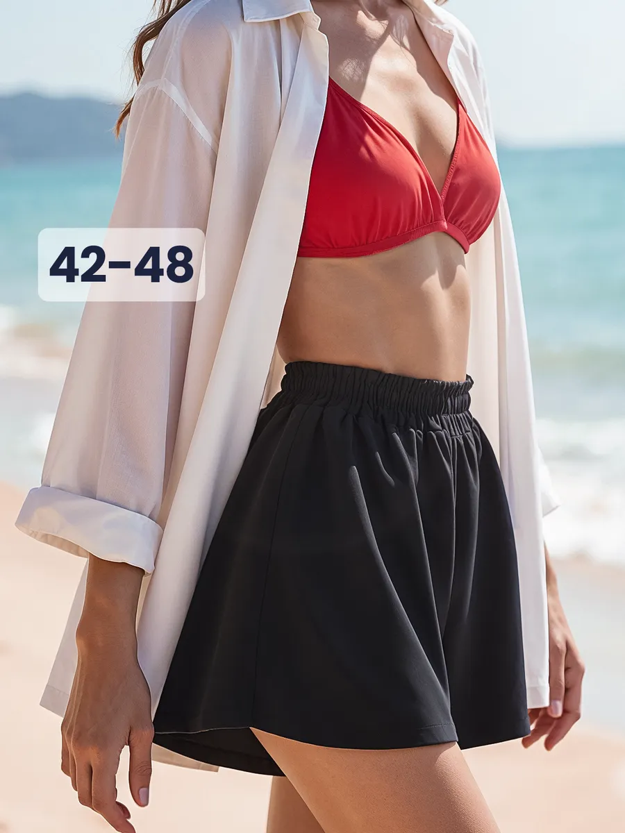 Летние шорты юбка на резинке