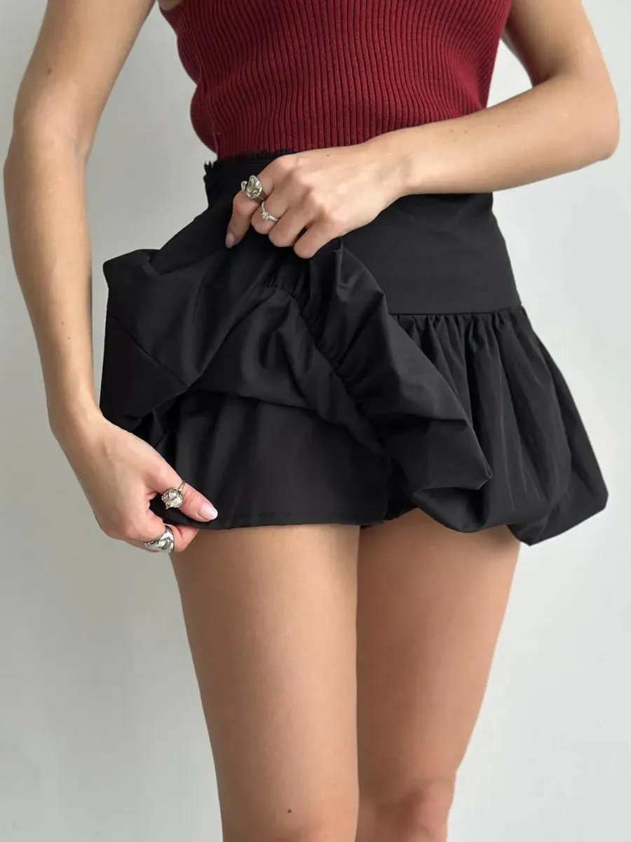 Юбка-шорты мини баллон школьная