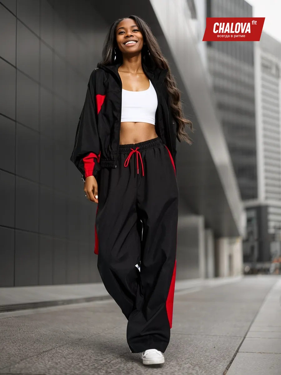 Спортивный костюм женский на молнии оверсайз летний 90х