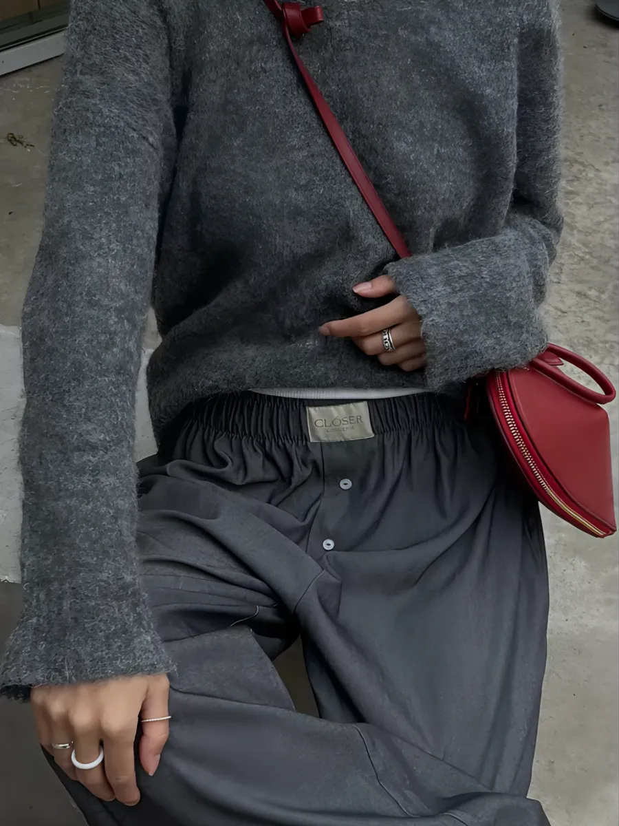 Штаны пижамные домашние на резинке с карманами