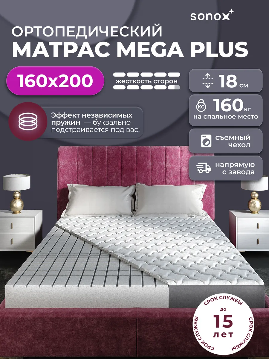 Матрас 160х200 ортопедический беспружинный на кровать