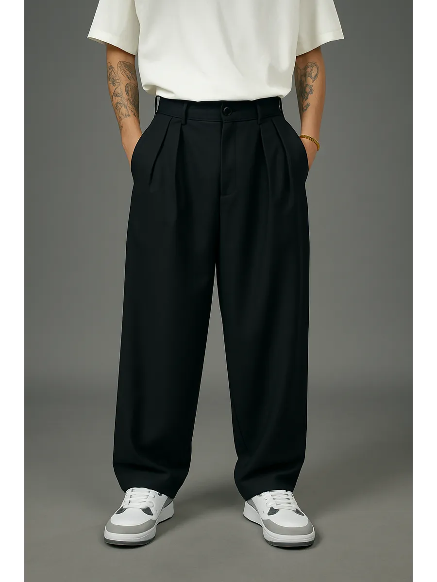 Брюки широкие оверсайз свободные классические