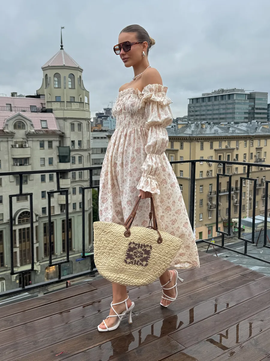 Платье летнее легкое крестьянка