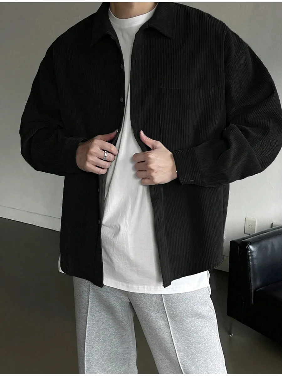 Рубашка вельветовая оверсайз с длинным рукавом