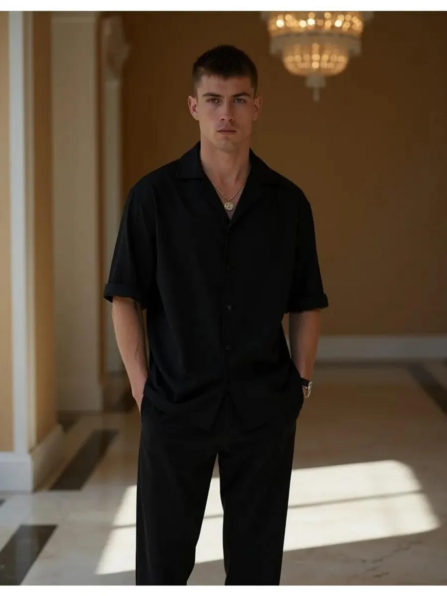 Костюм летний с рубашкой и брюками