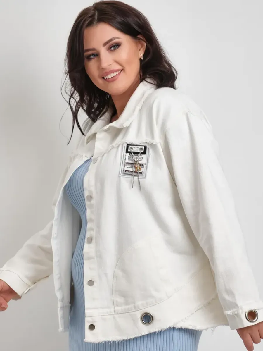 Джинсовая куртка оверсайз большие размеры