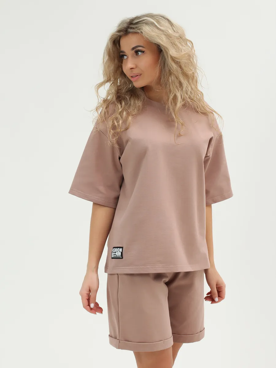 Костюм летний двойка оверсайз с шортами