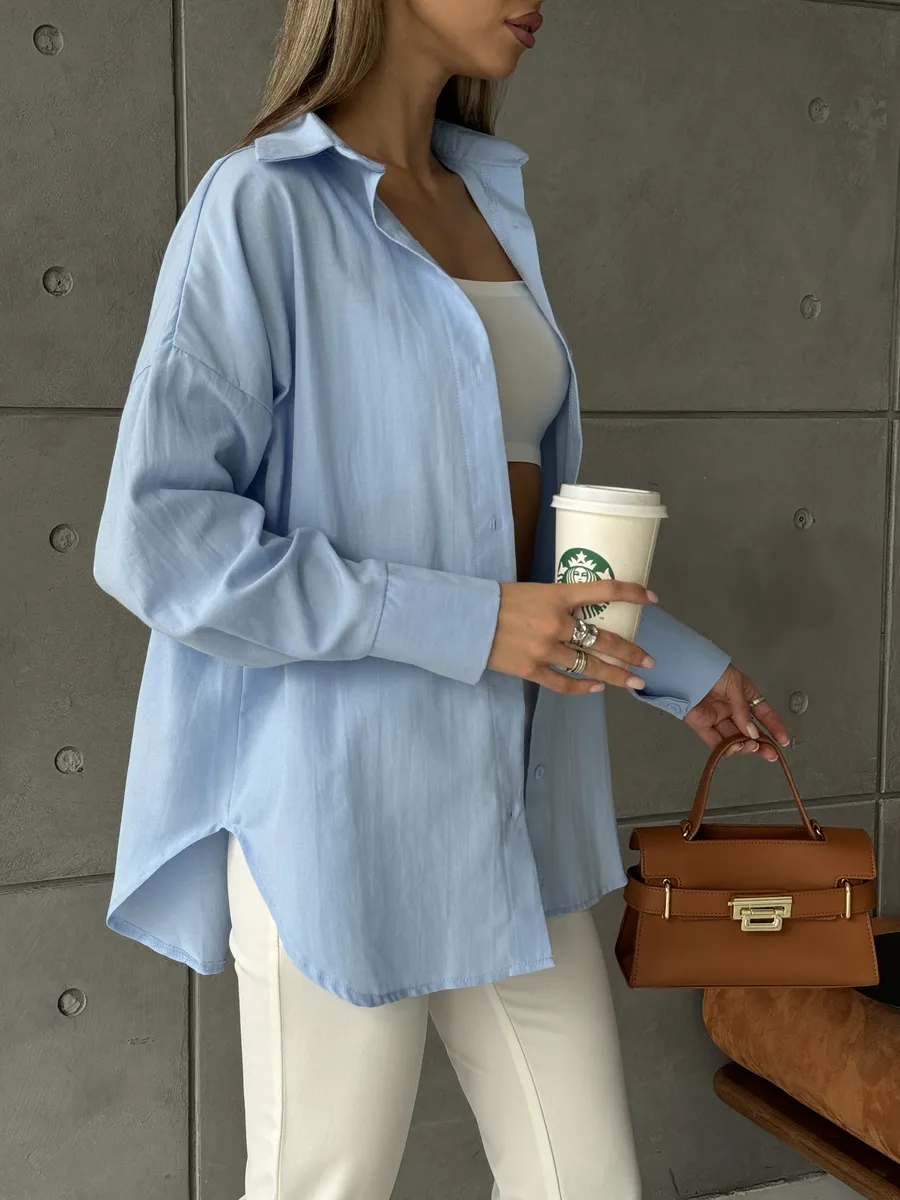 Рубашка оверсайз летняя хлопковая