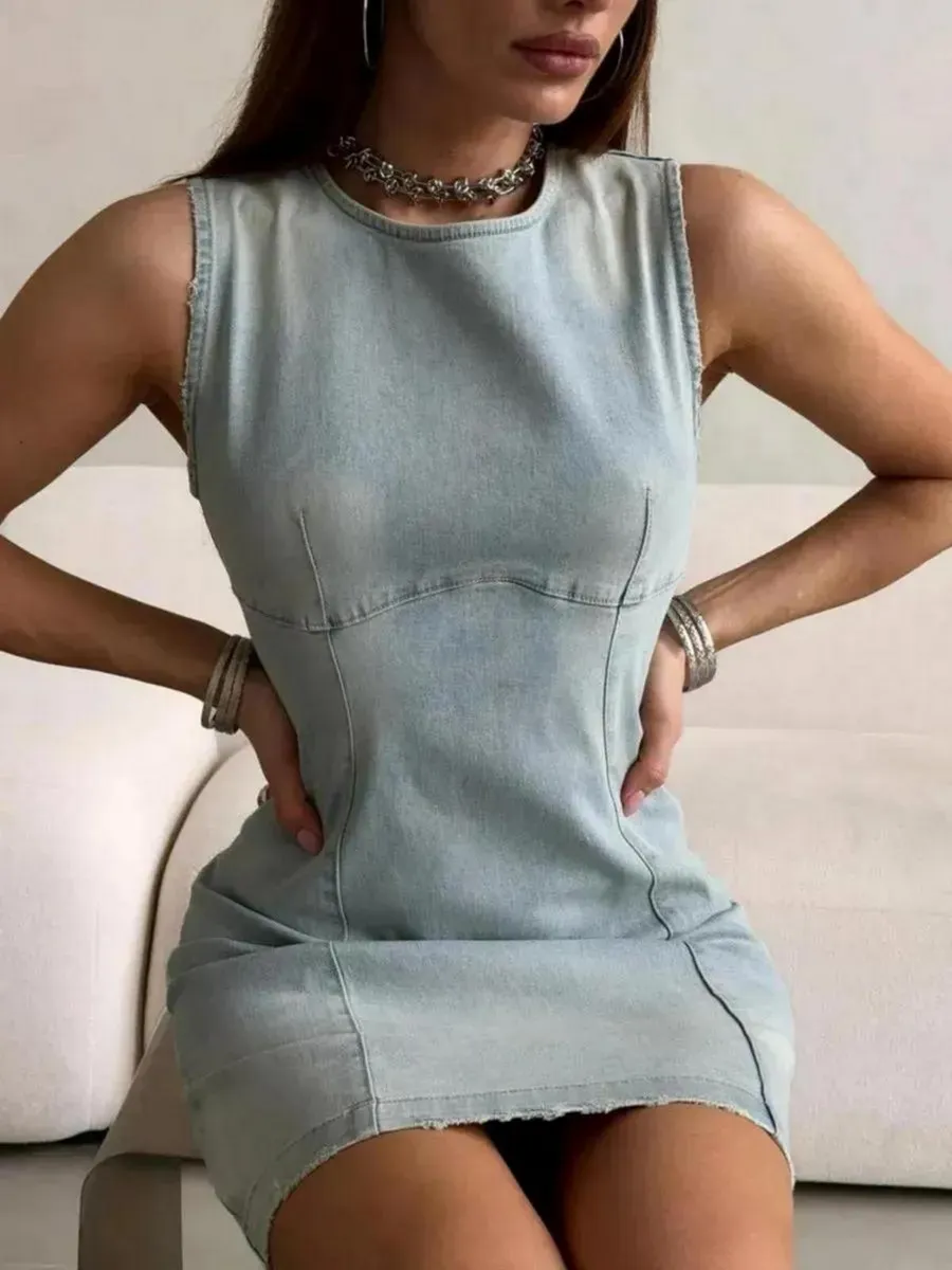 Платье джинсовое мини